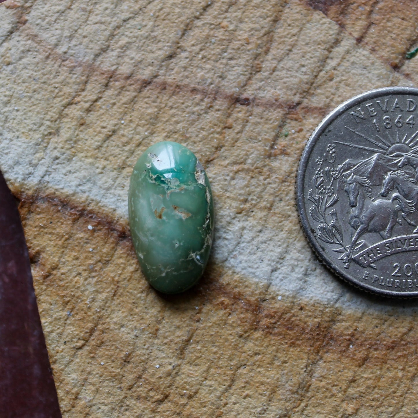 5 carat green Stone Mountain Turquoise cabochon