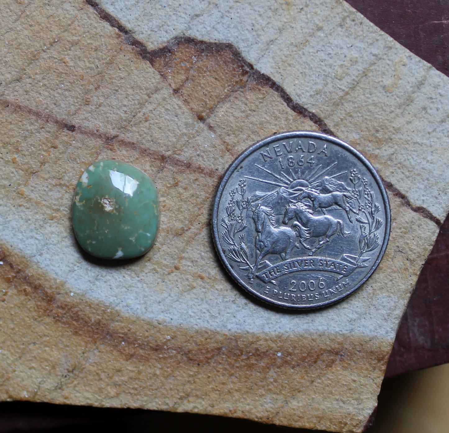 4 carat green Stone Mountain Turquoise cabochon