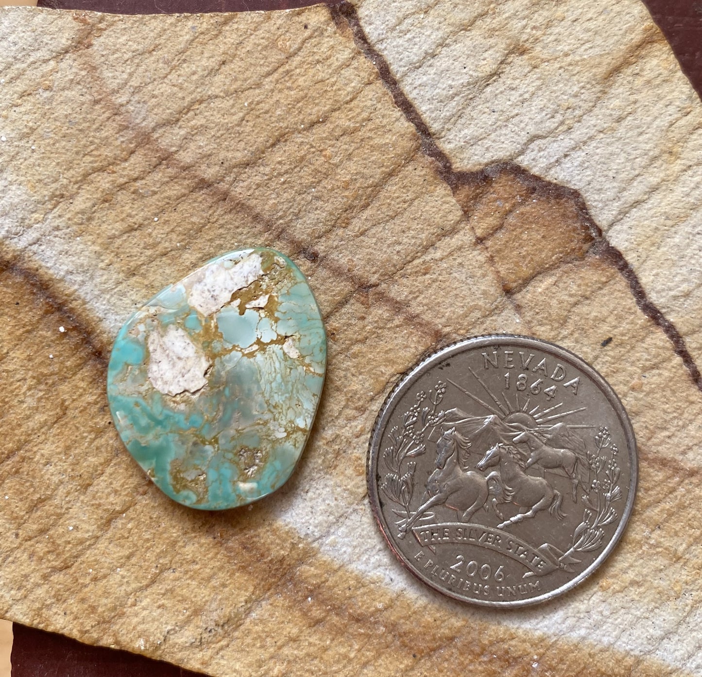 10 carat green Stone Mountain Turquoise Nevada cabochon