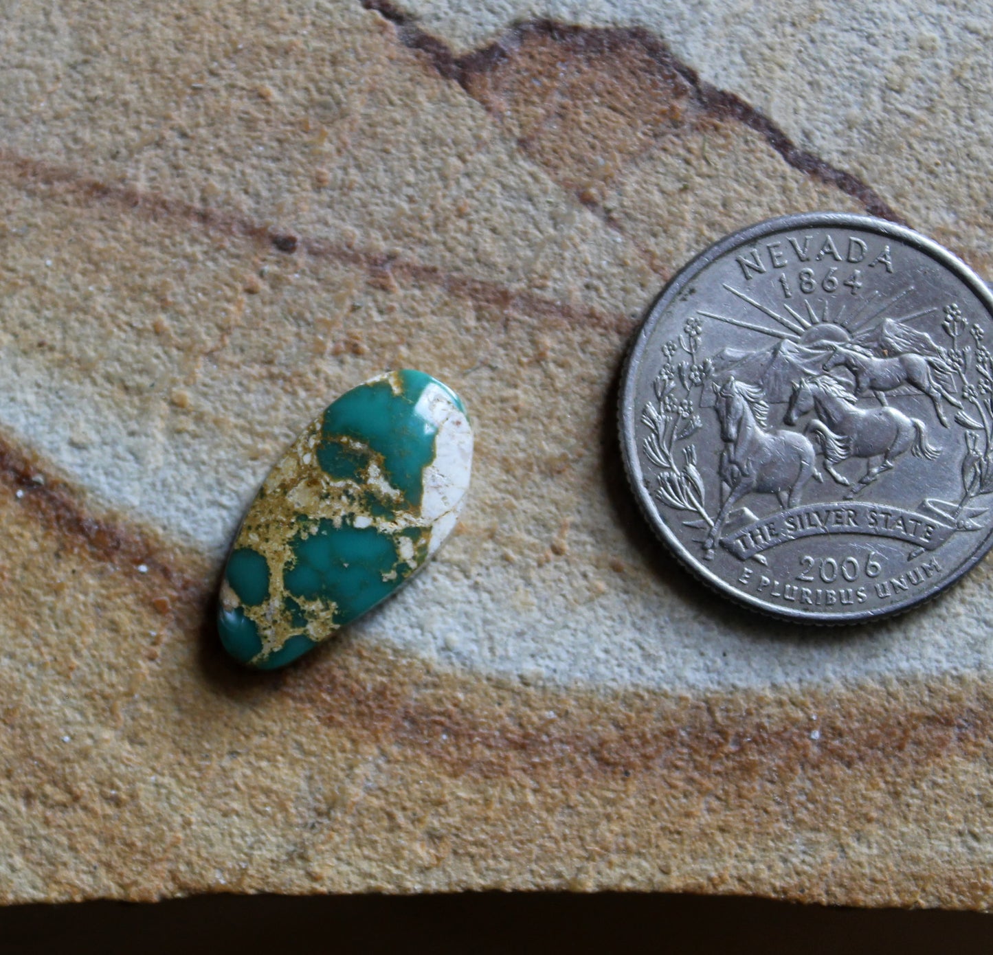 5 carat green Stone Mountain Turquoise cabochon