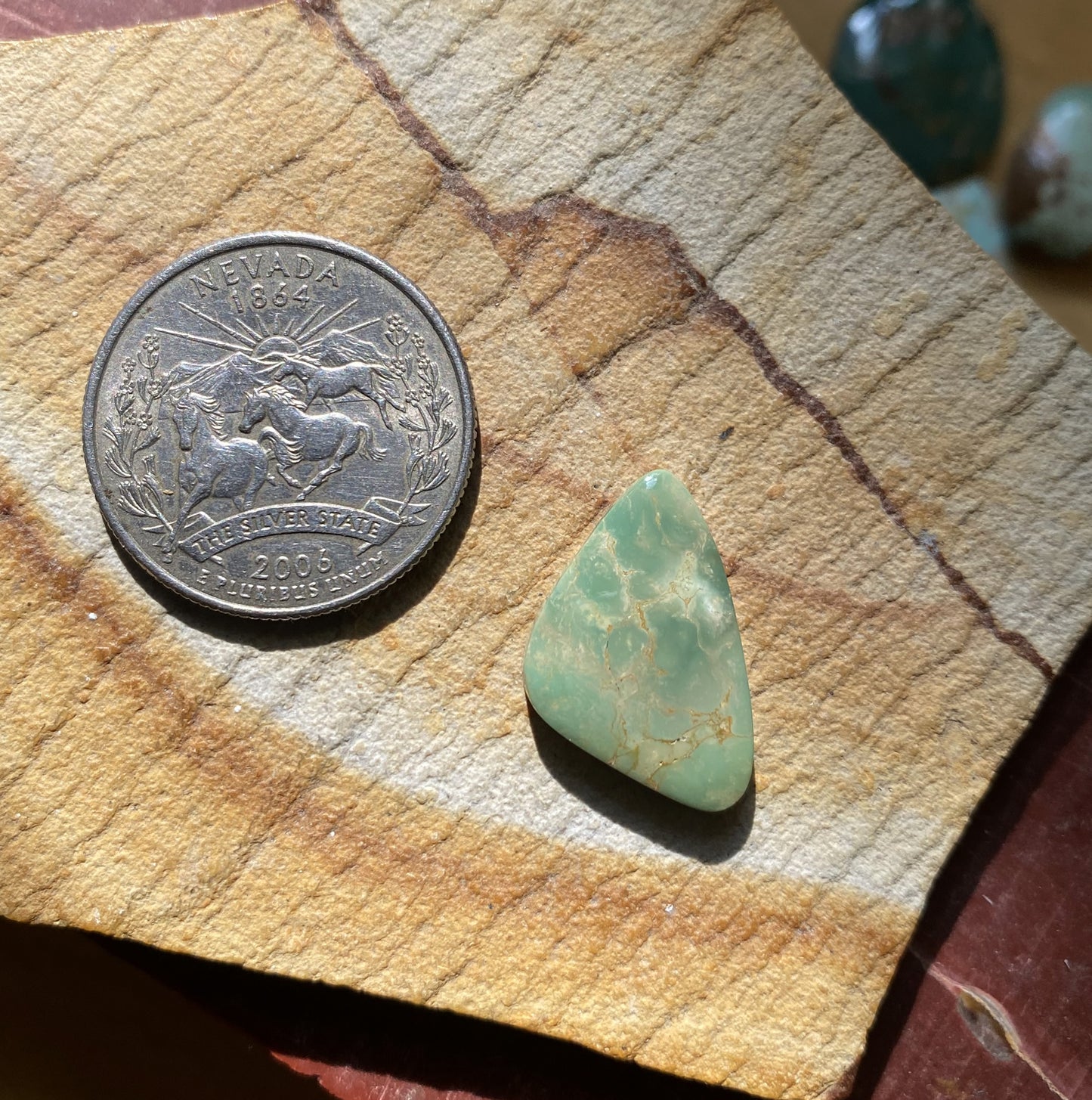 8 carat green natural Stone Mountain Turquoise cabochon