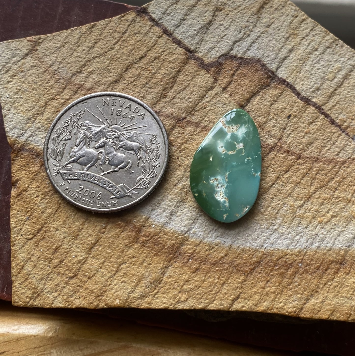 8 carat green teal natural Stone Mountain Turquoise cabochon