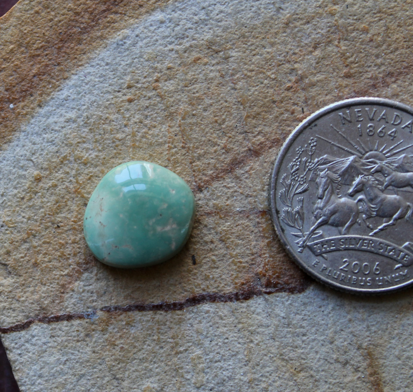 6 carat green Stone Mountain Turquoise cabochon
