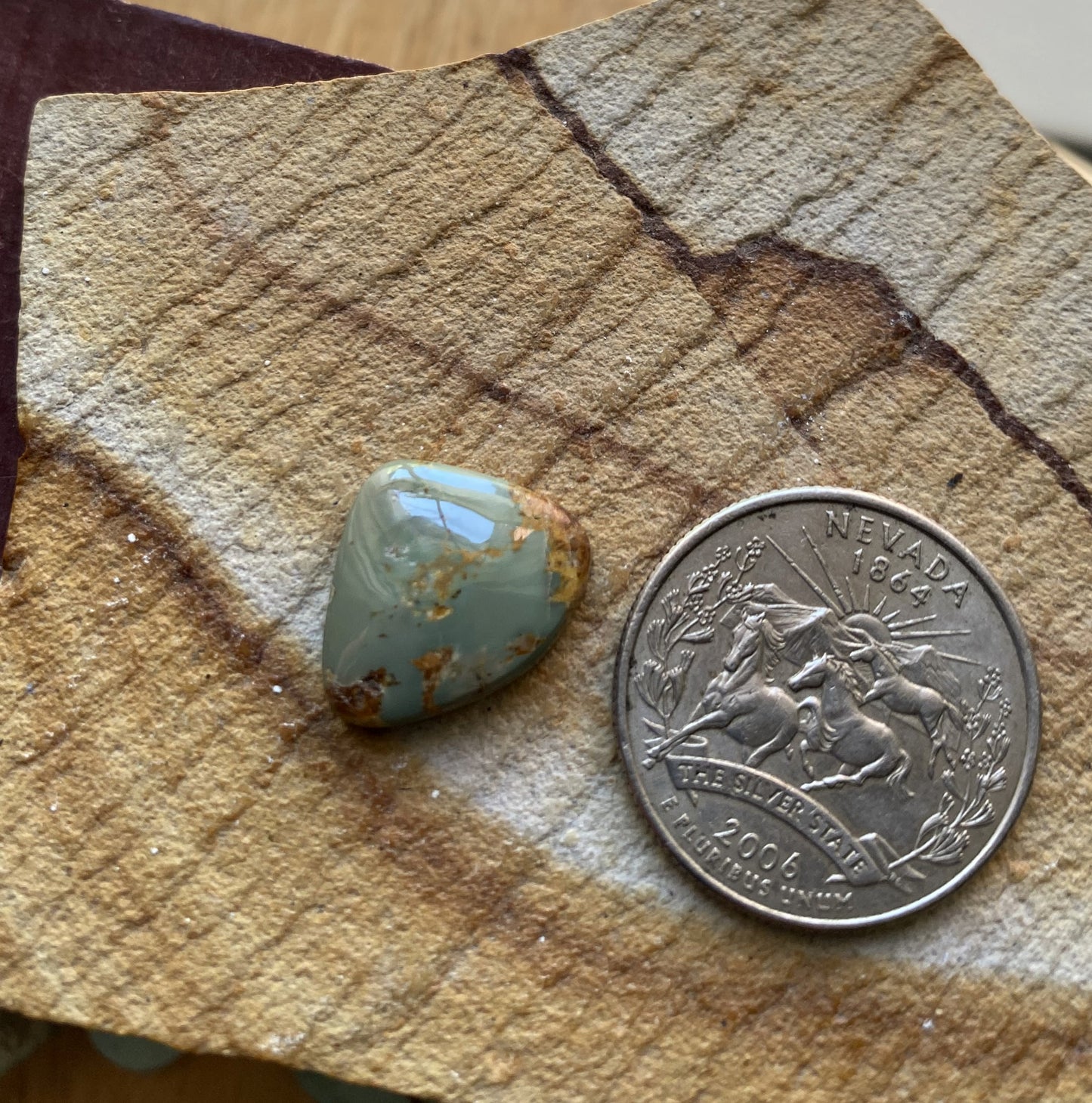 7 carat natural green Stone Mountain Turquoise cabochon