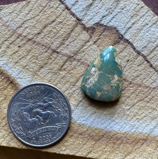 13 carat green Stone Mountain turquoise cabochon with a high dome 13 carat green Stone Mountain turquoise cabochon with a high dome