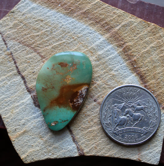 23 carat green Stone Mountain Turquoise cabochon 23 carat green Stone Mountain Turquoise cabochon