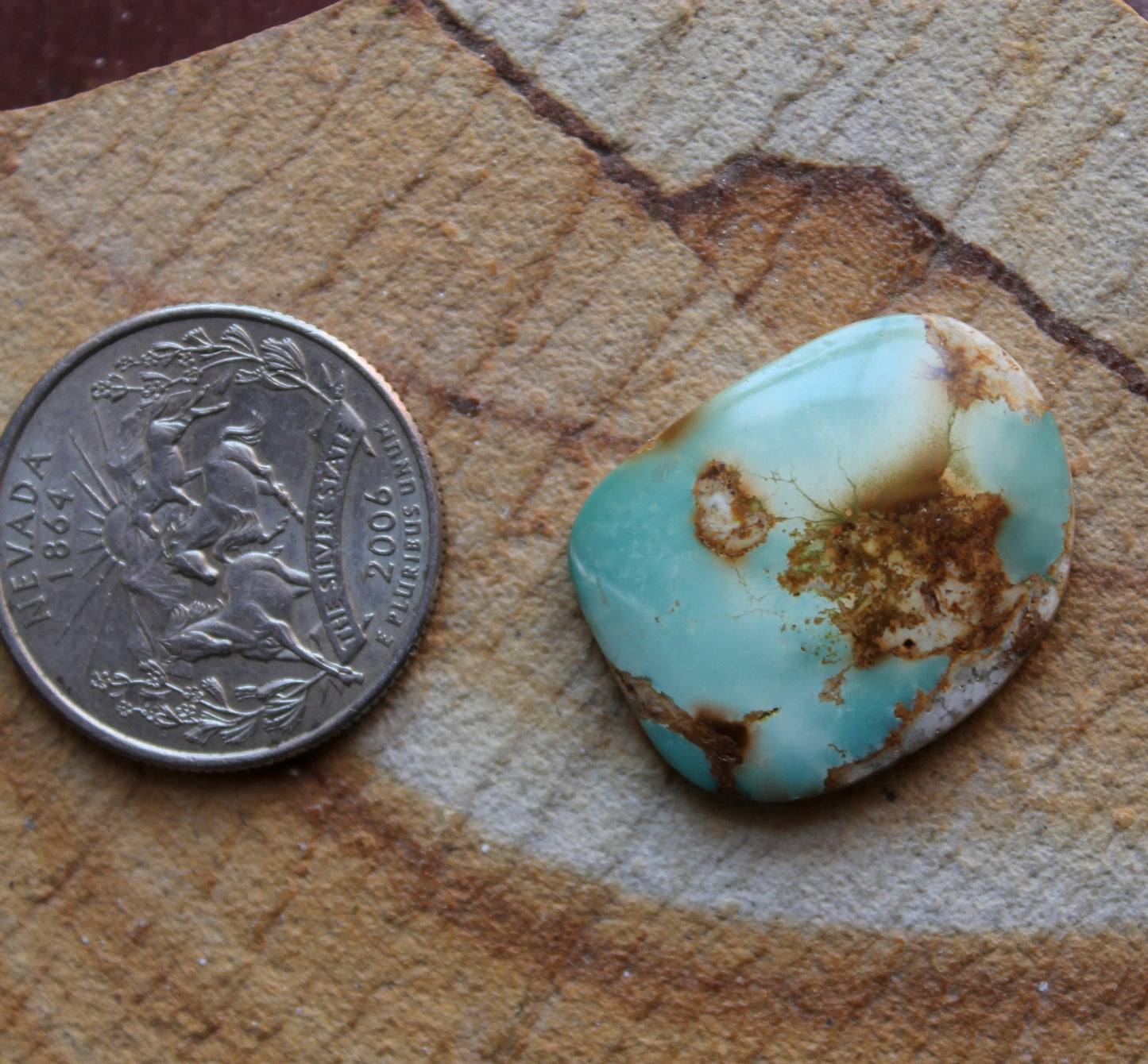 18 carat green natural Stone Mountain Turquoise cabochon
