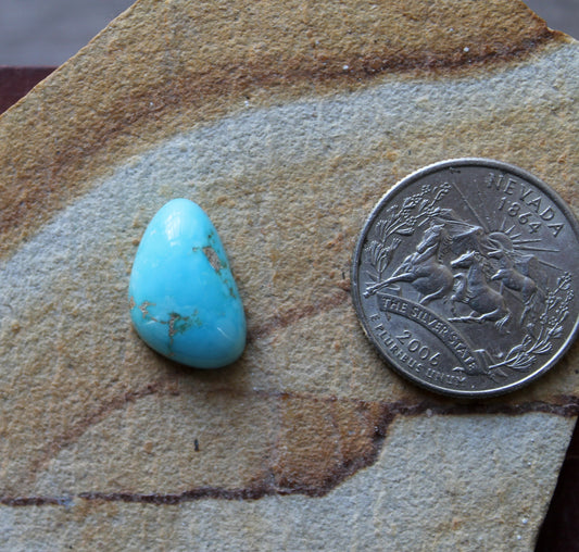 9 carat blue Stone Mountain Turquoise cabochon with a high dome
