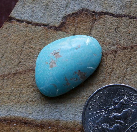 17 carat blue Stone Mountain Turquoise cabochon with a high dome