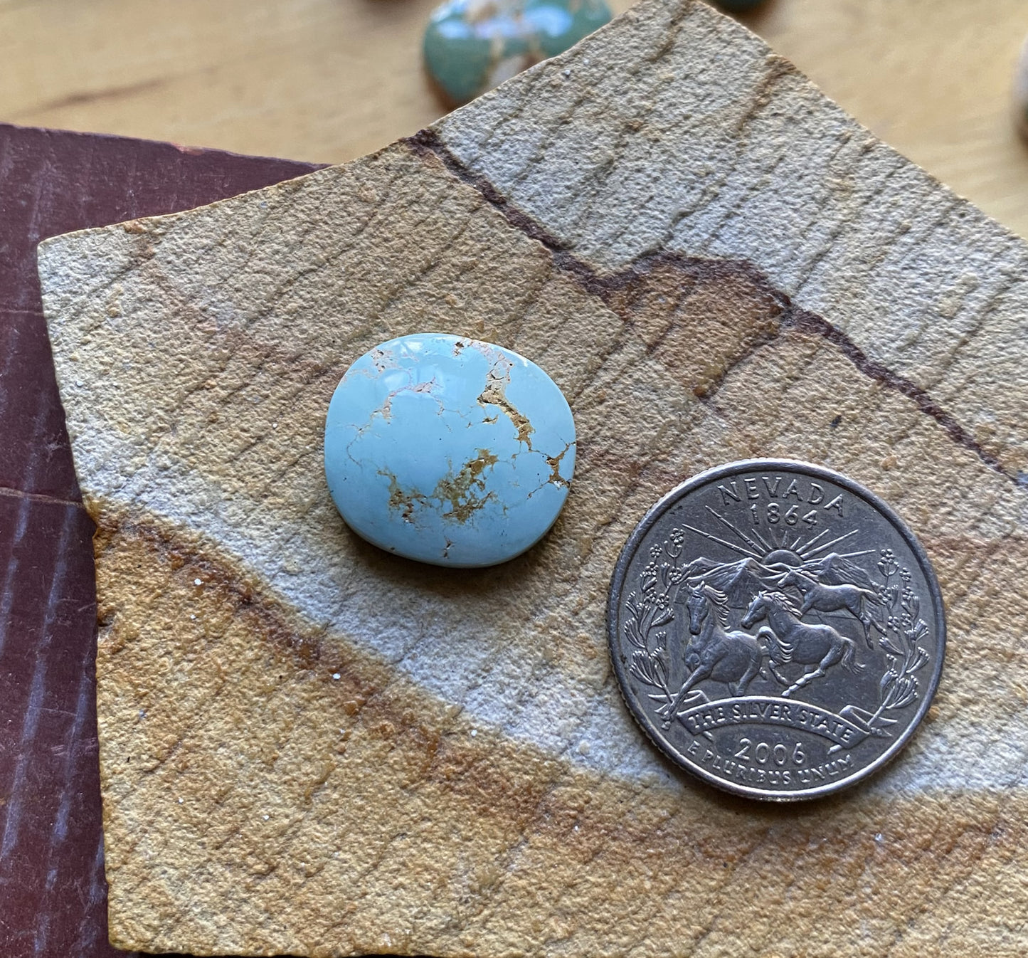 9 carat pale blue Stone Mountain Turquoise cabochon
