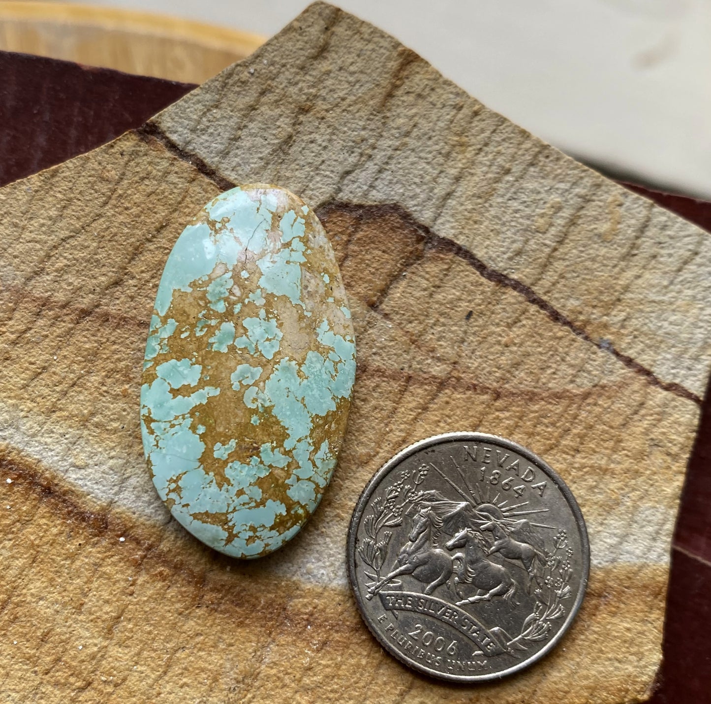 30 carat light blue natural Stone Mountain Turquoise cabochon