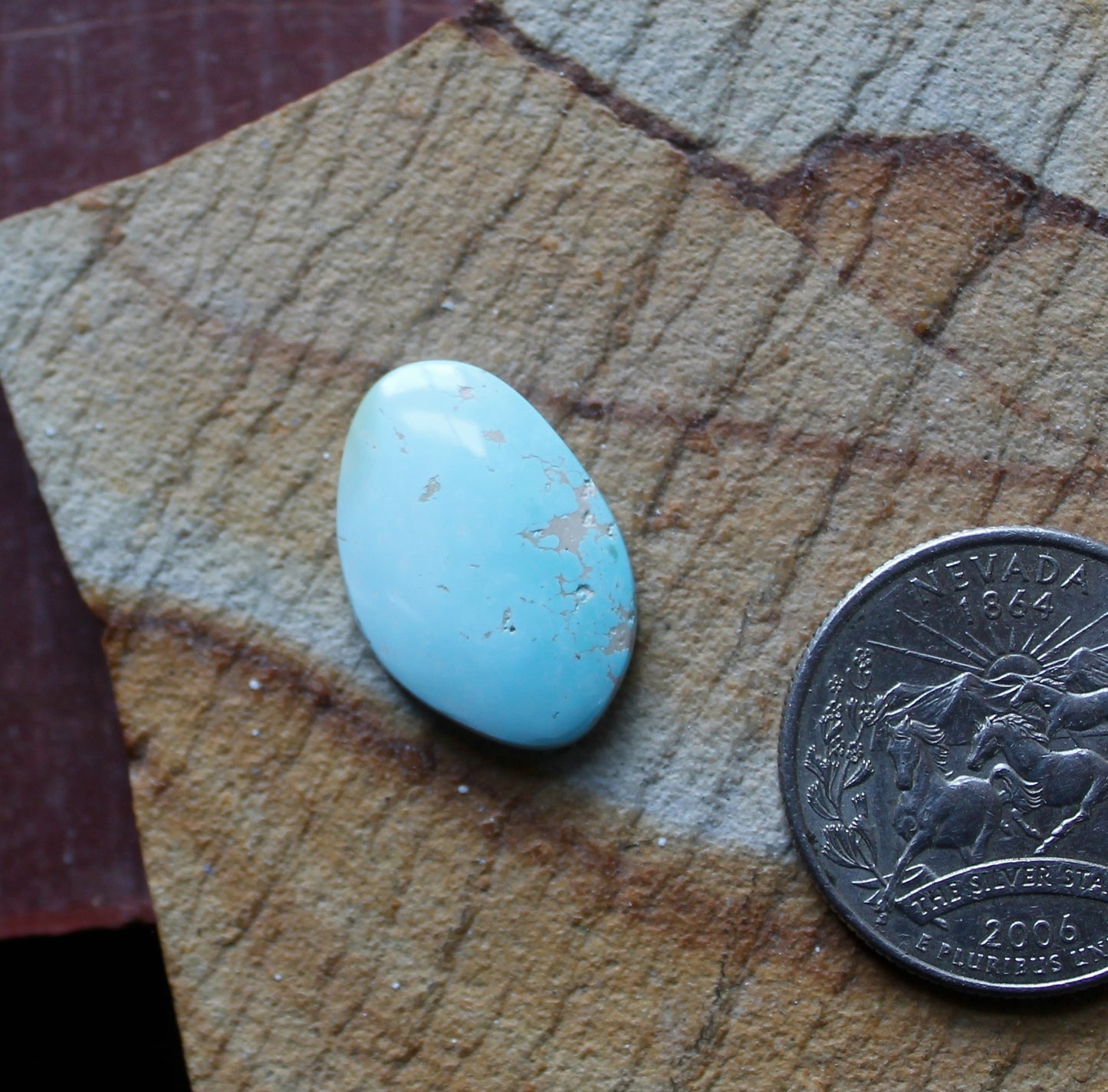 9 carat light blue Stone Mountain Turquoise cabochon