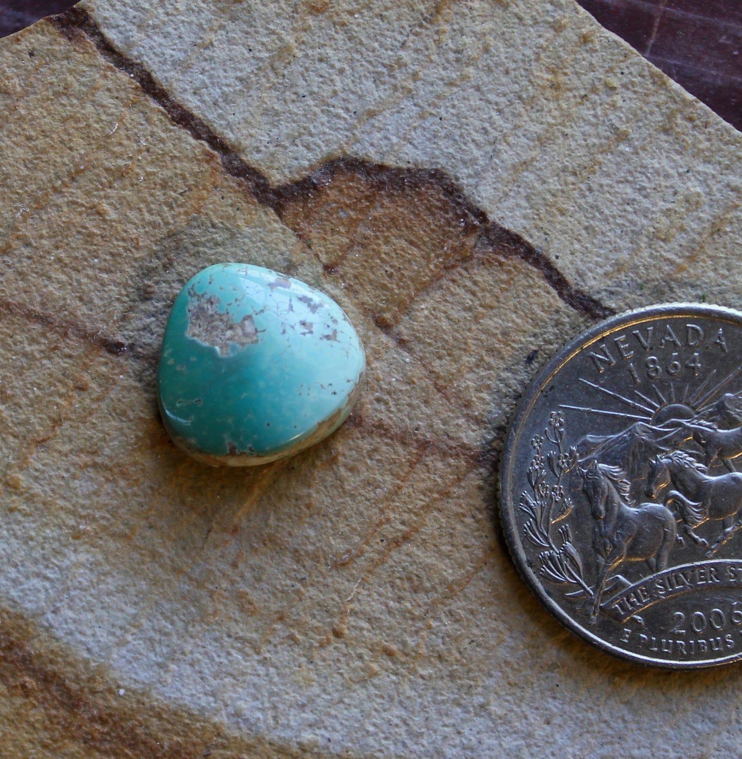 6 carat light blue Stone Mountain Turquoise cabochon