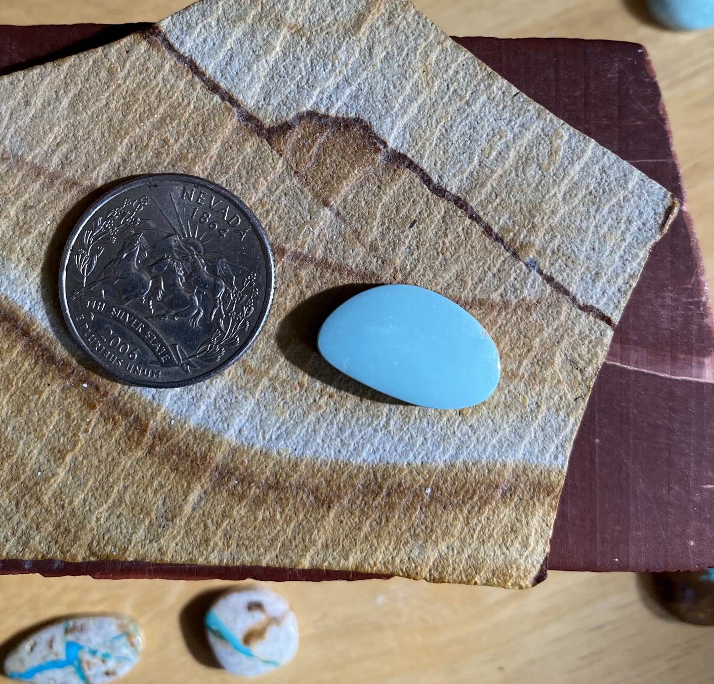 8 carat light blue Stone Mountain Turquoise cabochon