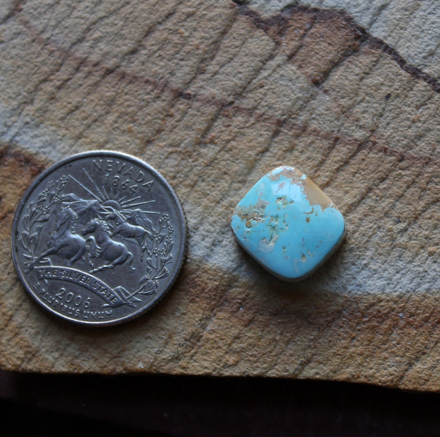 7 carat light blue Stone Mountain Turquoise cabochon