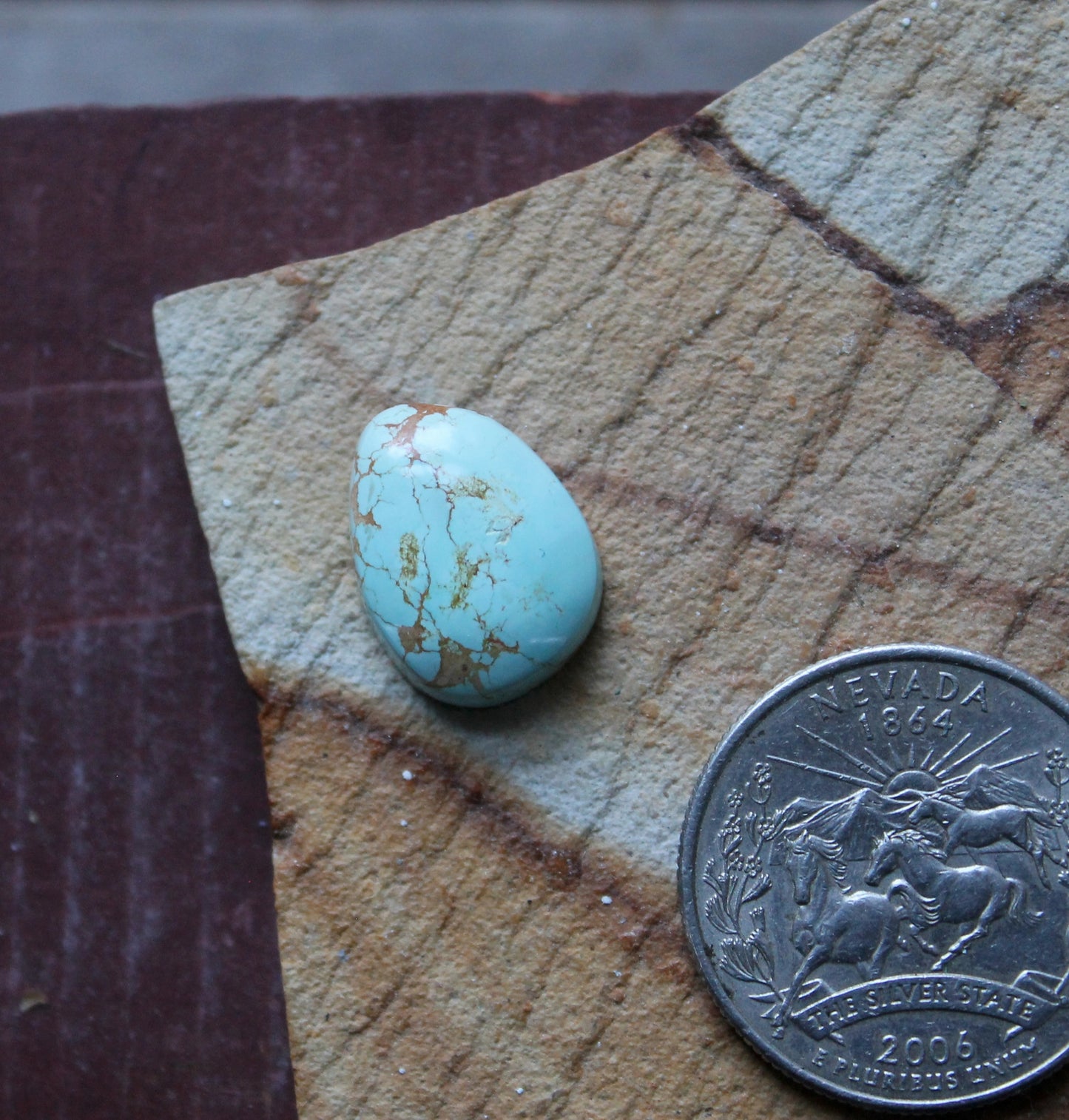 14 carat light blue Stone Mountain Turquoise cabochon