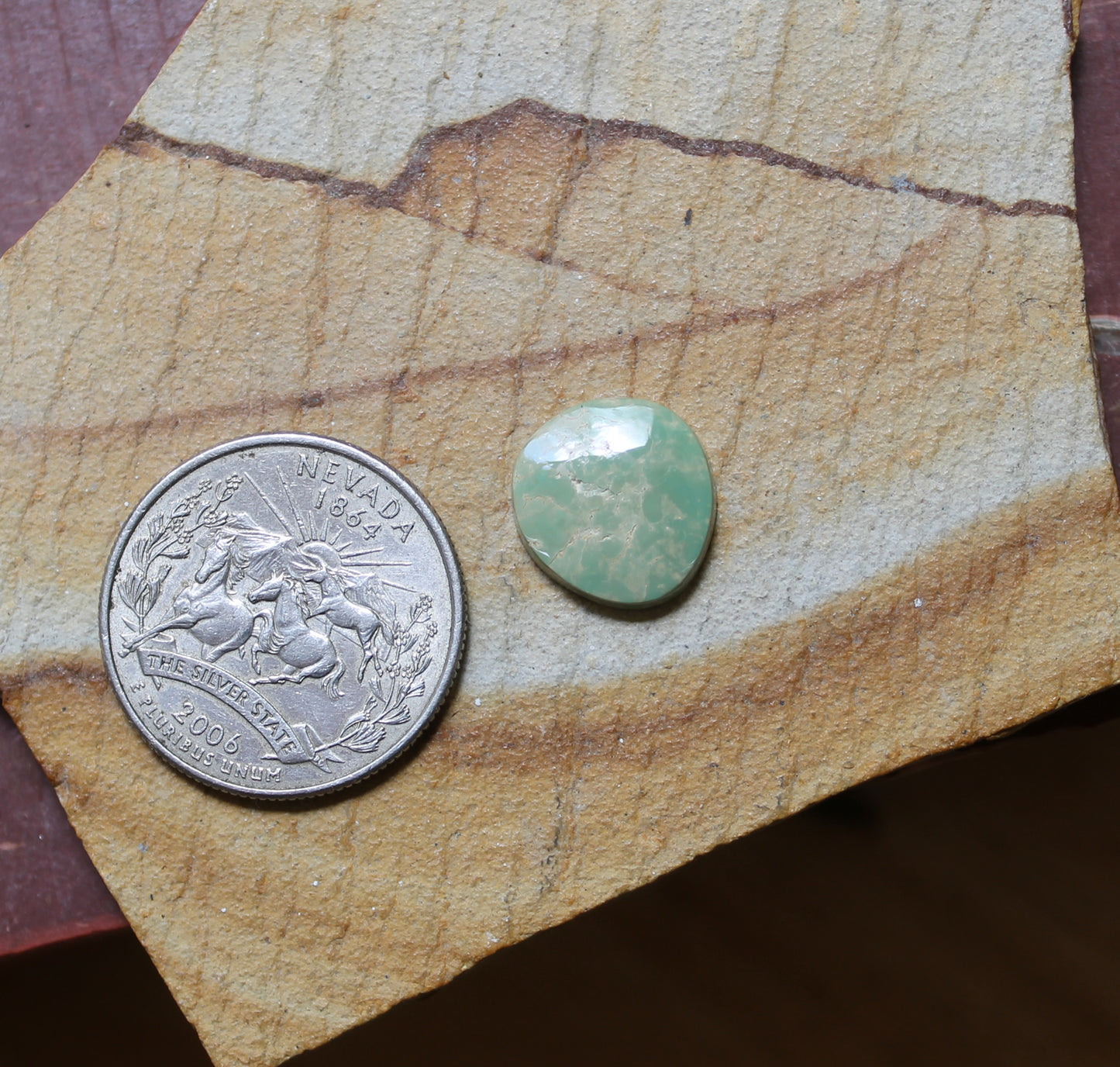 4 carat green Stone Mountain Turquoise cabochon
