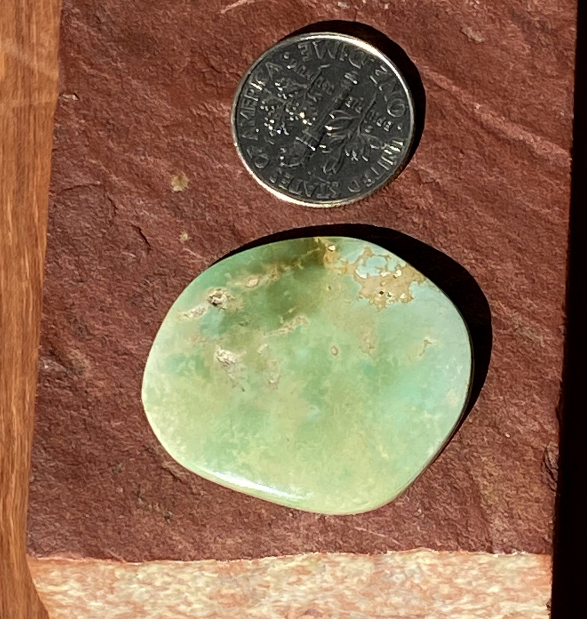 24 carat natural color change Stone Mountain Turquoise cabochon