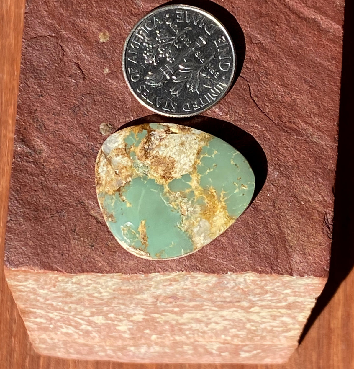 14 carat natural color change Stone Mountain Turquoise cabochon