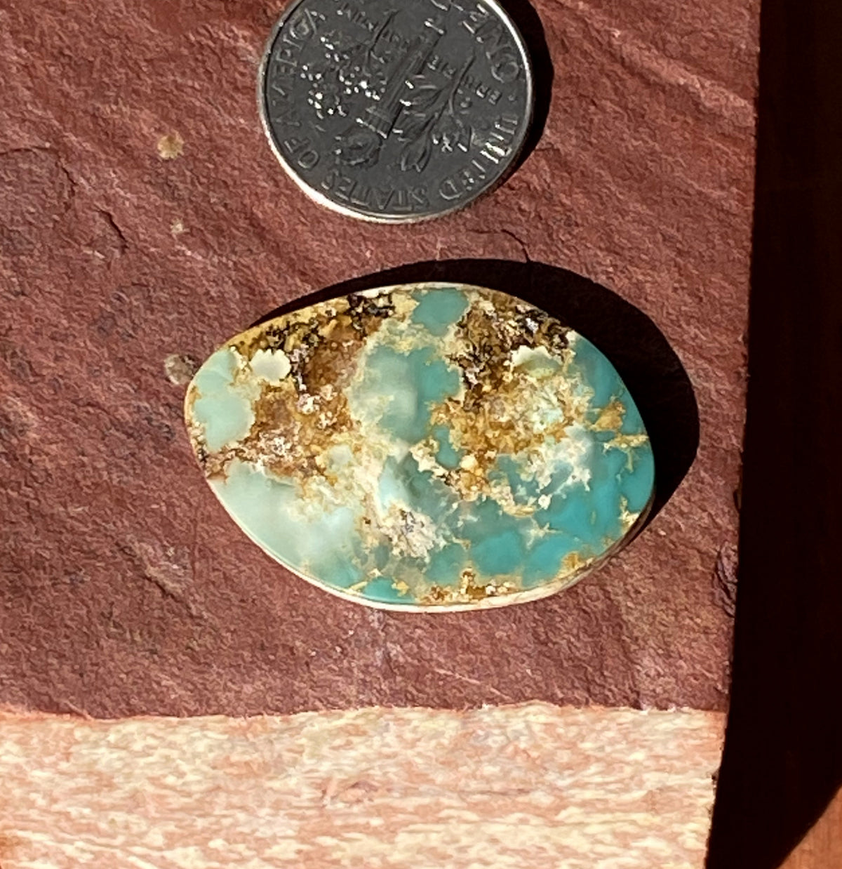17 carat green flat top Stone Mountain Turquoise cabochon