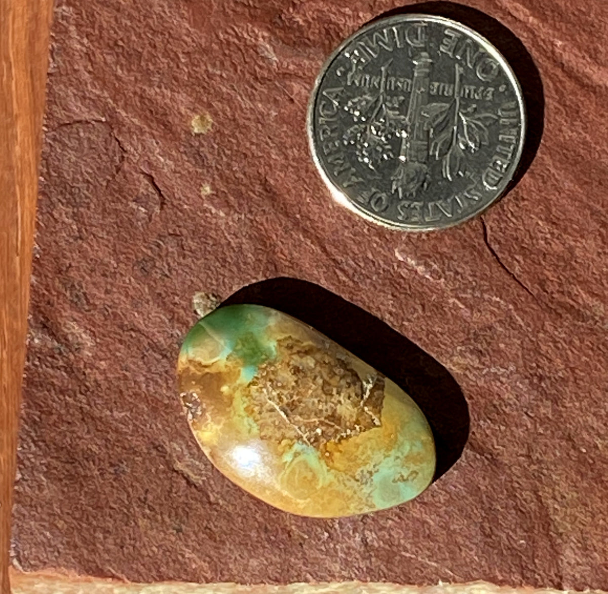 11 carat natural color change Stone Mountain Turquoise cabochon