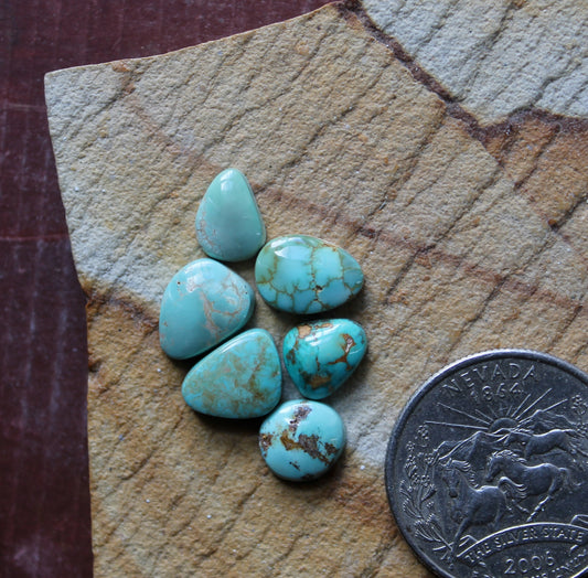 Small pale Stone Mountain Turquoise cabochons