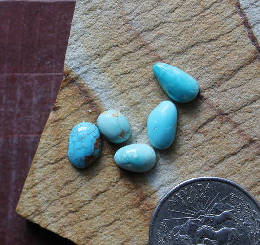 Small mixed blue Stone Mountain Turquoise cabochons