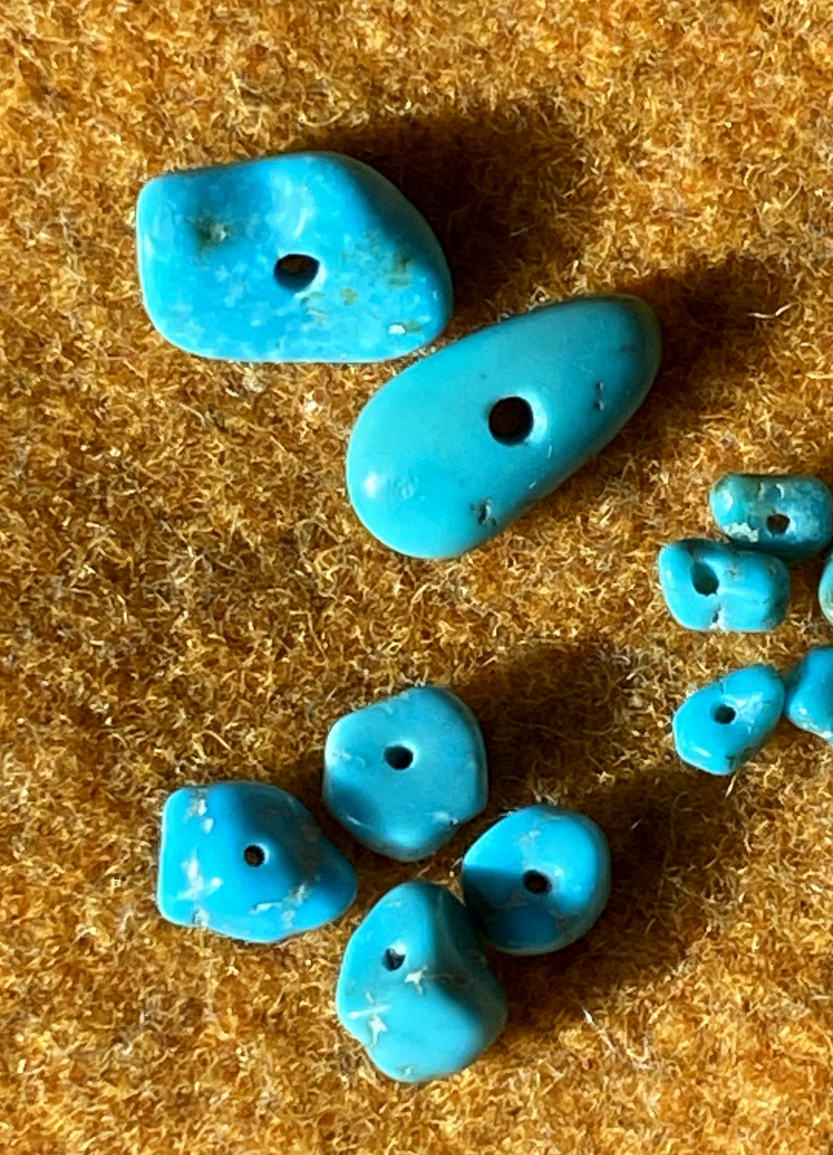Small natural Stone Mountain Turquoise bead suite