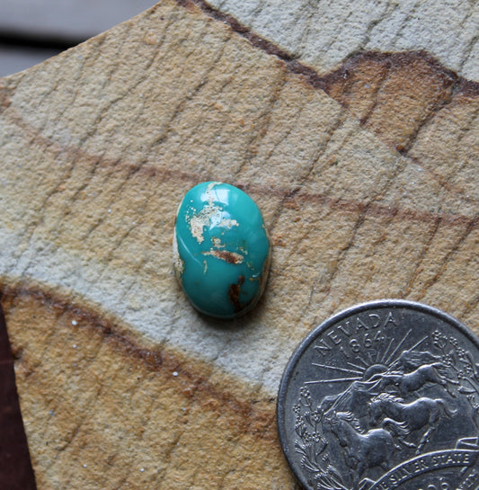 5 carat blue teal Stone Mountain Turquoise cabochon