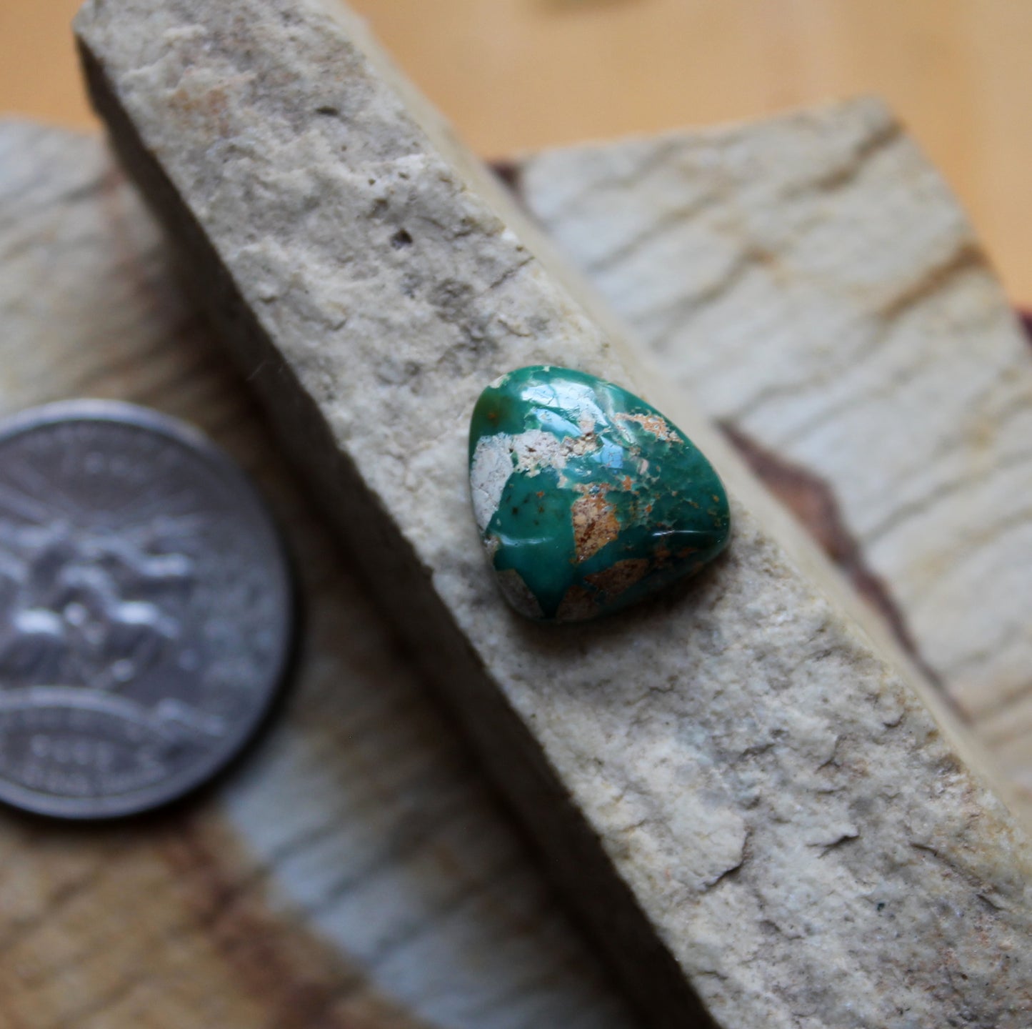 7 carat teal green Stone Mountain Turquoise cabochon