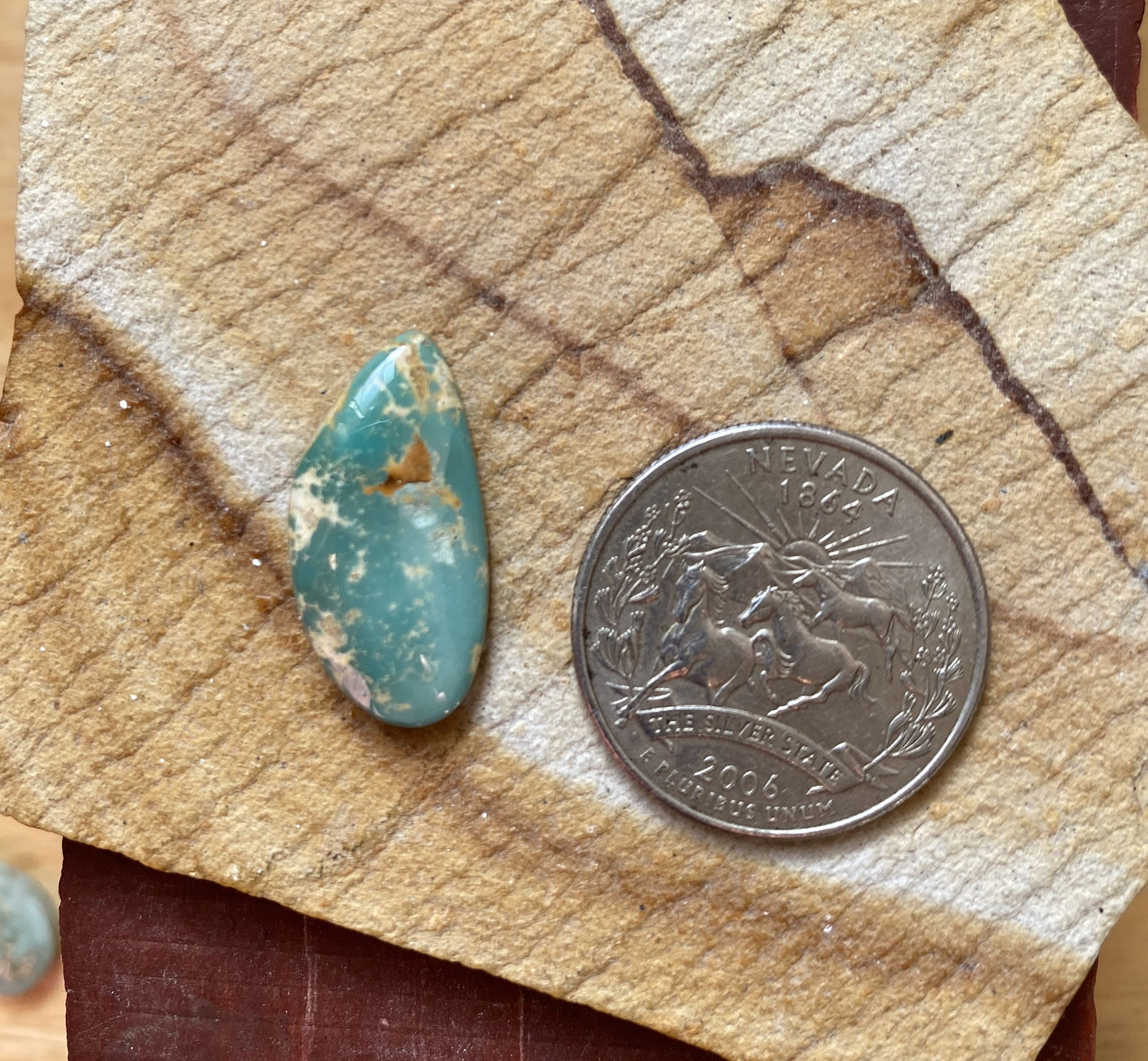 8 carat blue teal Stone Mountain Turquoise cabochon