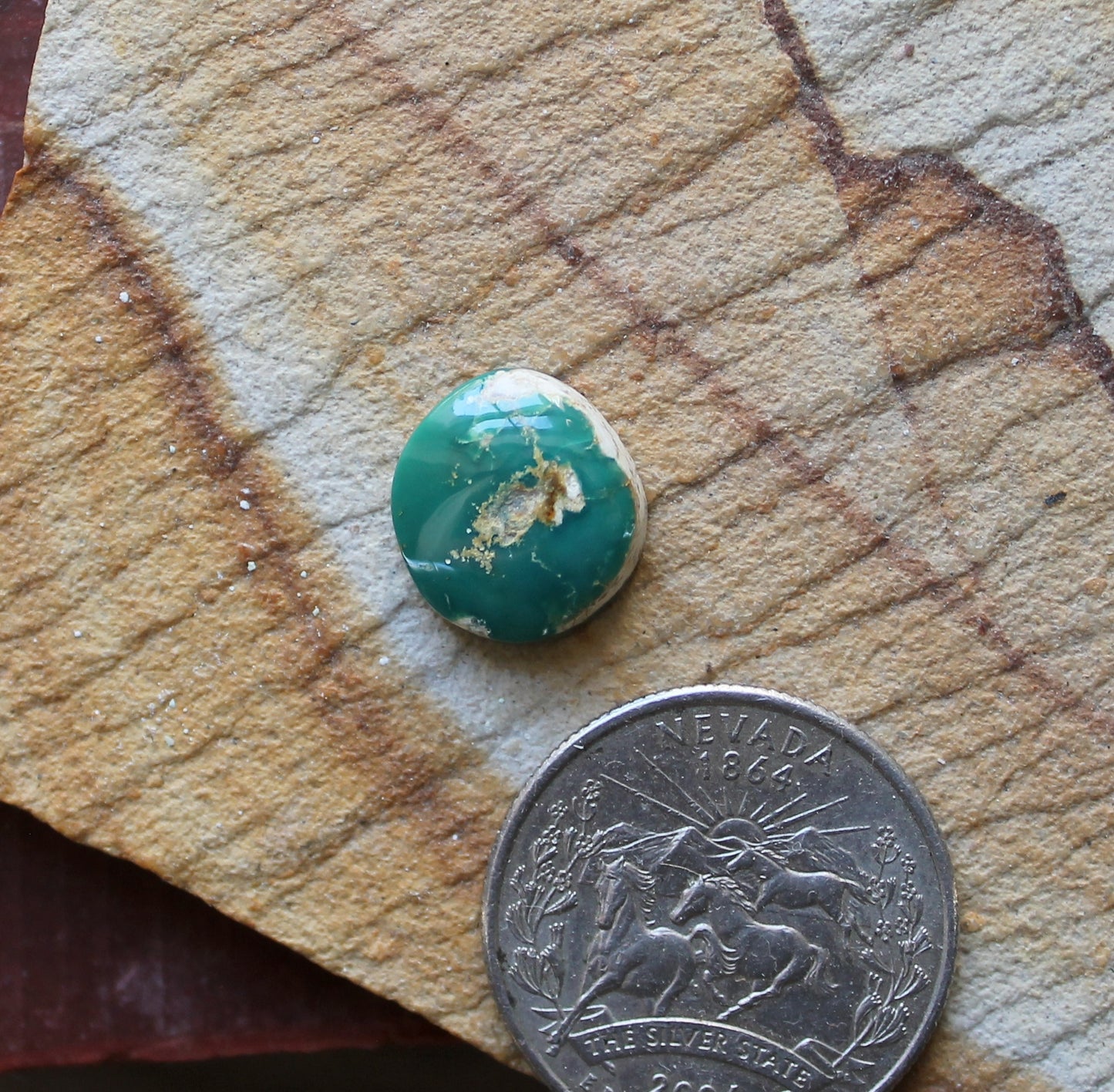 6 carat green Stone Mountain Turquoise cabochon