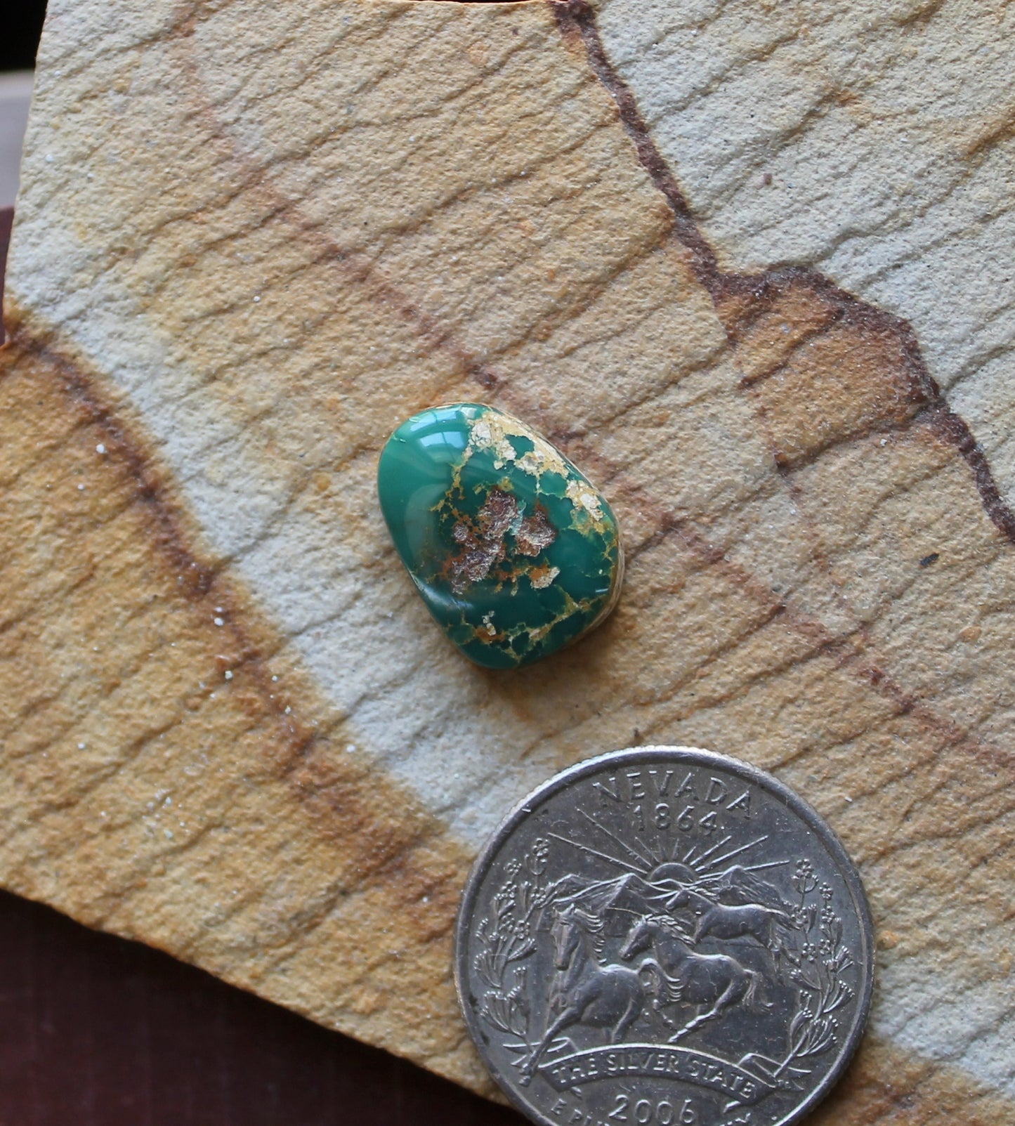8 carat green Stone Mountain Turquoise cabochon