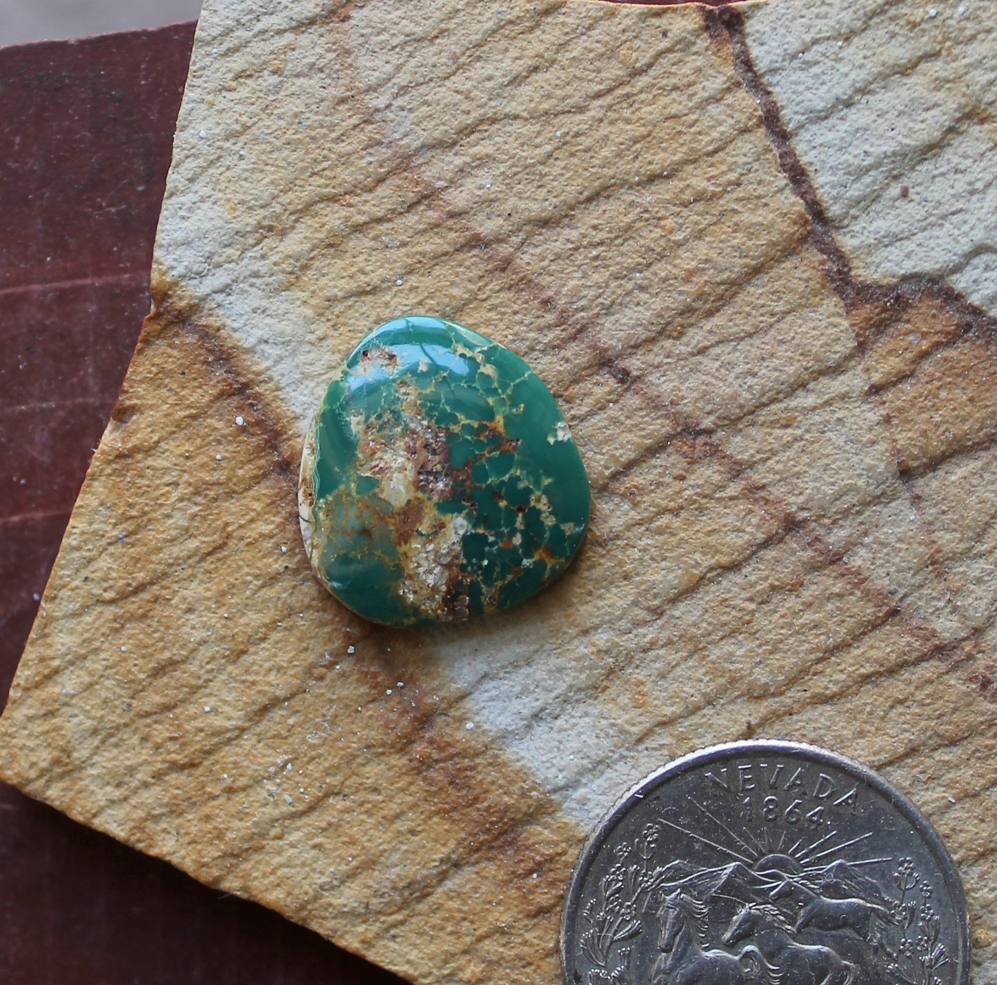 8 carat green Stone Mountain Turquoise cabochon