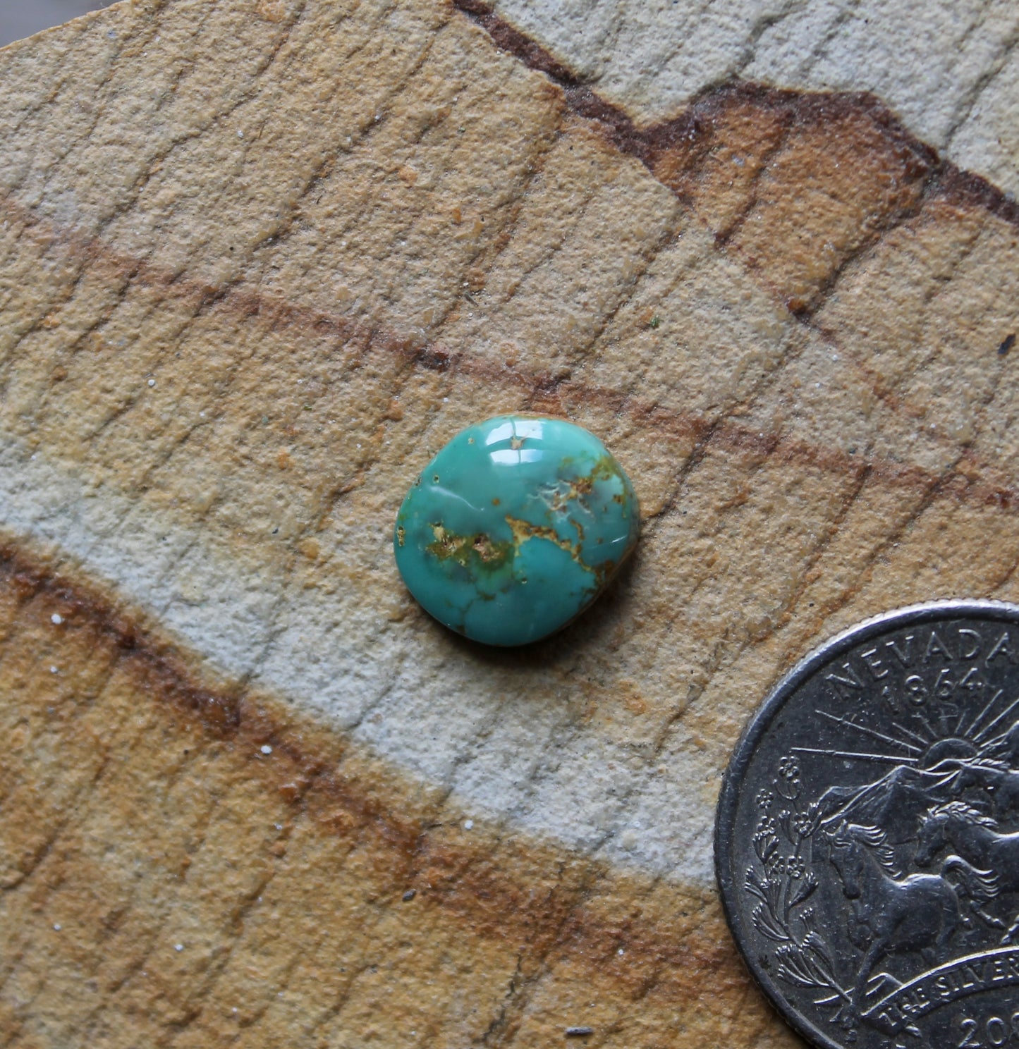 3 carat blue Stone Mountain Turquoise cabochon