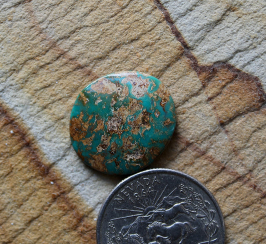 10 carat round Stone Mountain Turquoise cabochon with red matrix 10 carat round Stone Mountain Turquoise cabochon with red matrix