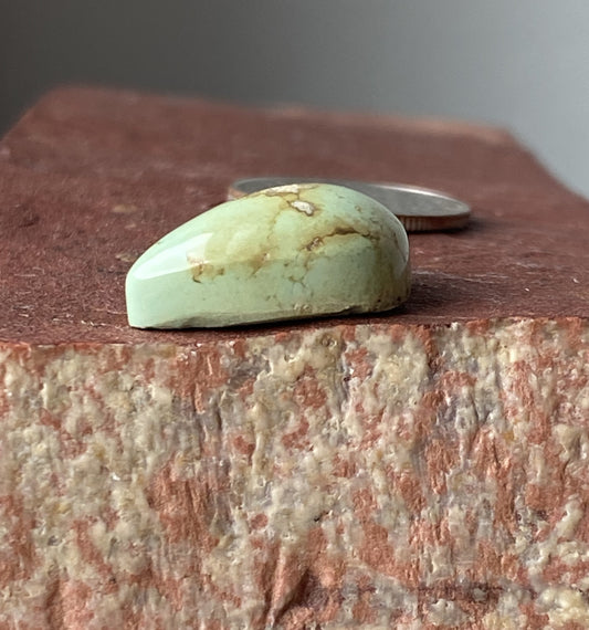 10 carat sea green natural Tonopah variscite cabochon with a high dome