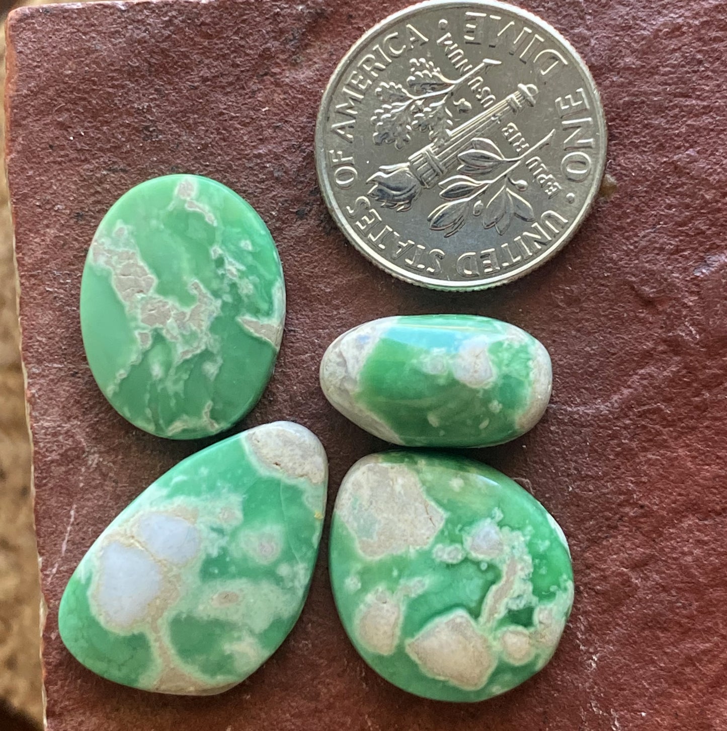 12 carat green natural Lucin variscite cabochons