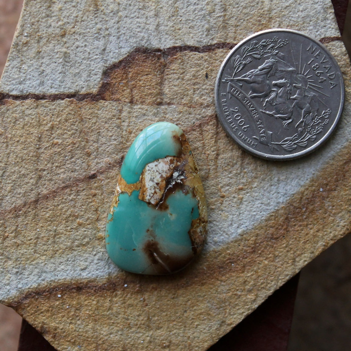 18 carat green Stone Mountain Turquoise boulder cabochon