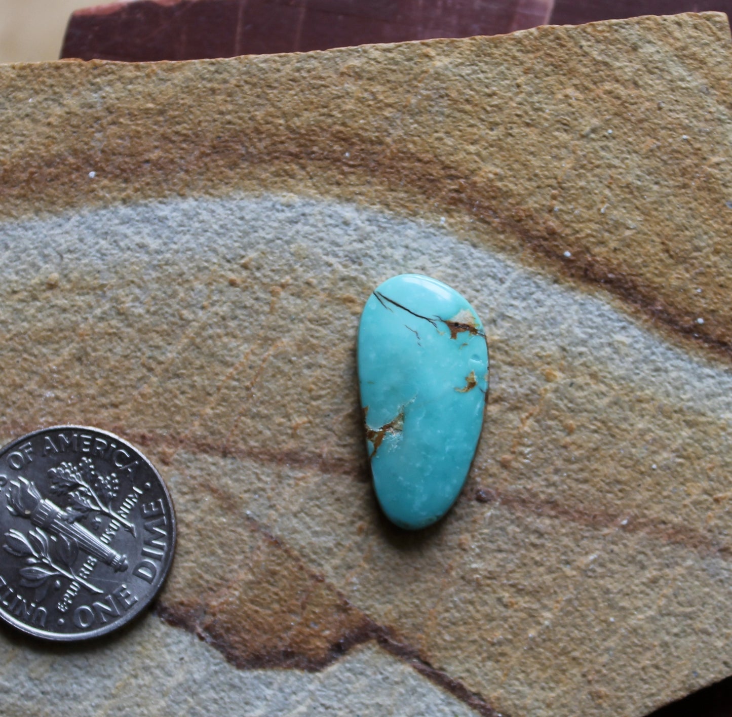 6 carat sky blue Stone Mountain Turquoise cabochon