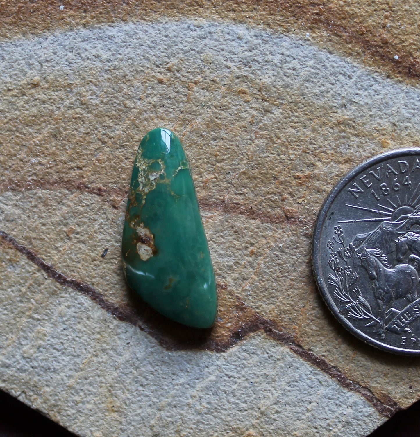 7 carat green Stone Mountain Turquoise cabochon