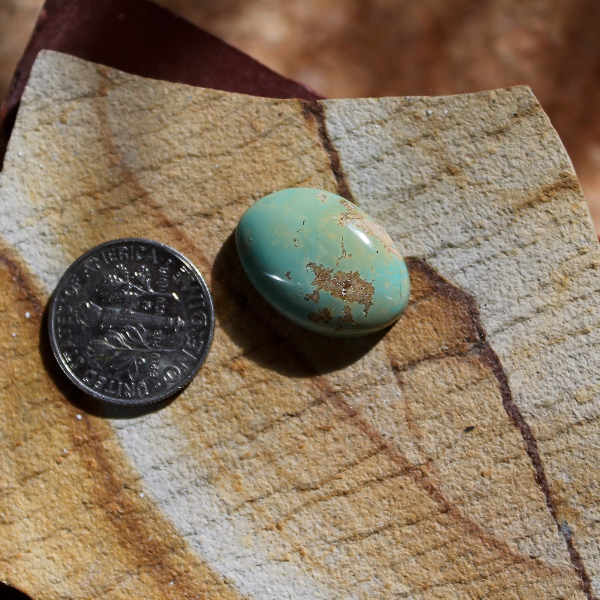 12.7 carat light blue Stone Mountain Turquoise cabochon