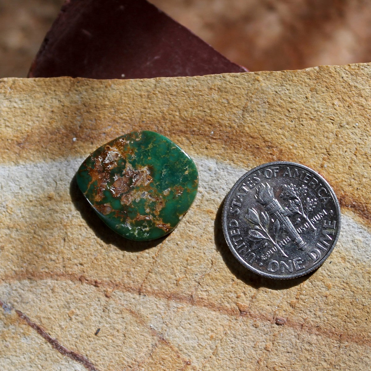 5.8 carat dark green Stone Mountain Turquoise cabochon