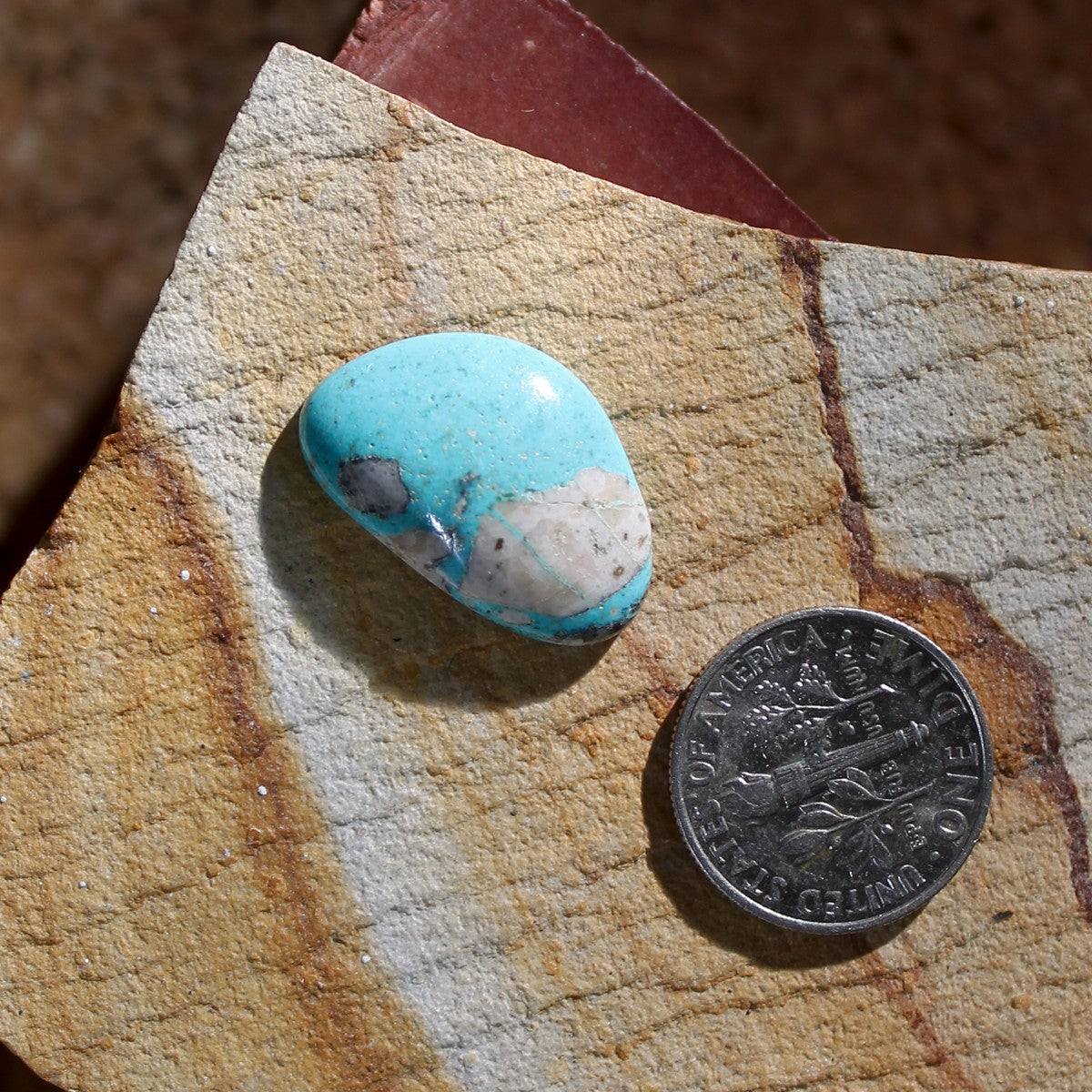 9.9 carat sky blue Taubert Hills turquoise cabochon