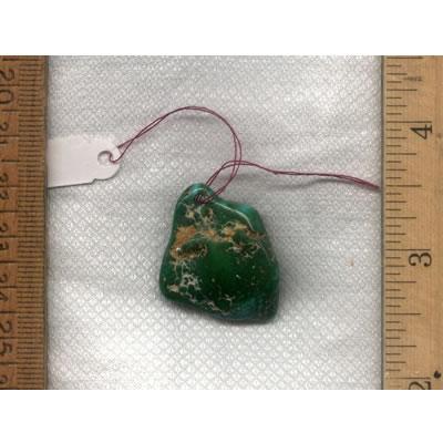 39.5 carat multicolor turquoise focal bead from Stone Mountain Mine A Stone Mountain Turquoise focal bead from the Nevada Cassidys