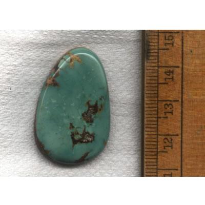 A Stone Mountain Turquoise cabochon by the Nevada Cassidys. This is natural turquoise from the high deserts of northern Nevada.