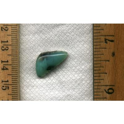 An Australian chrysoprase cabochon with dendrites designed by the Nevada Cassidys. This gemstone cabochon is untreated, un-backed.