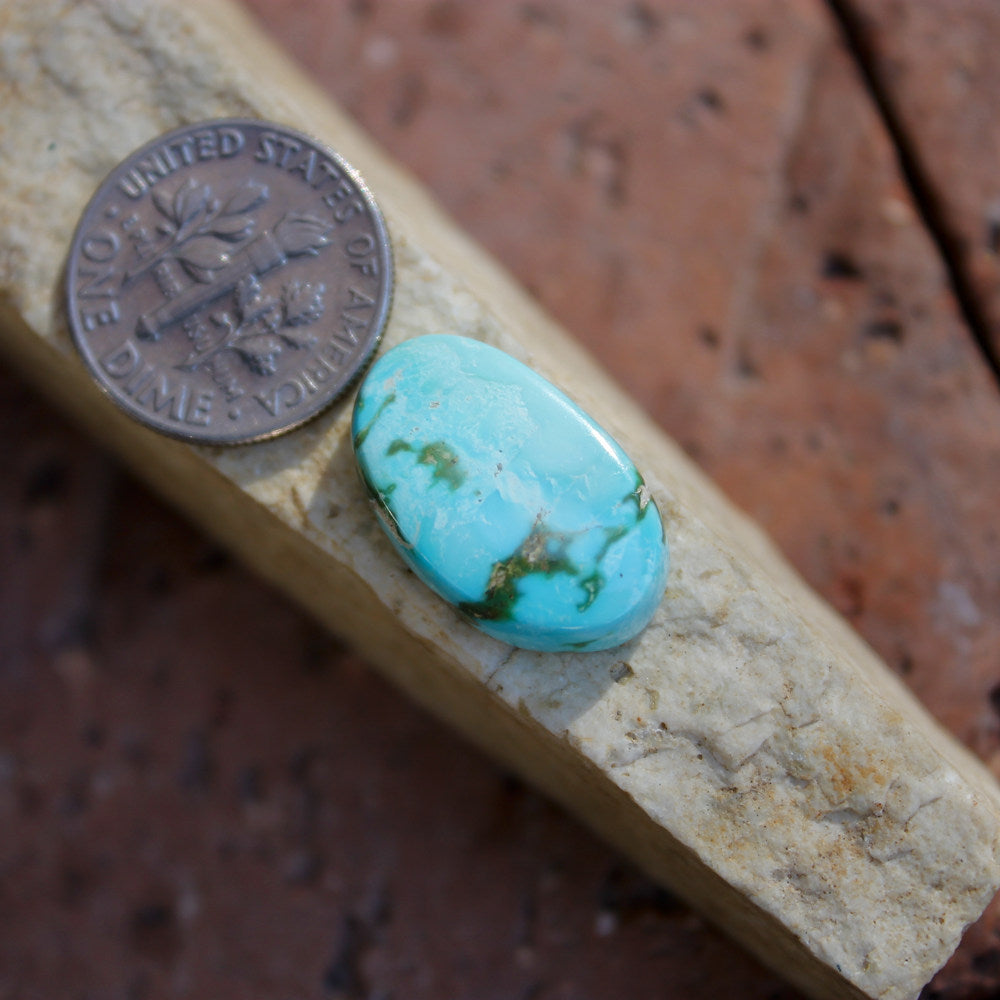 10 carats flat-top multicolor Stone Mountain Turquoise freeform cabochon