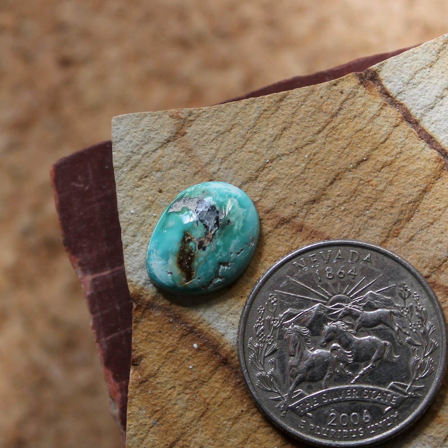 4 carat blue natural Blue June turquoise cabochon