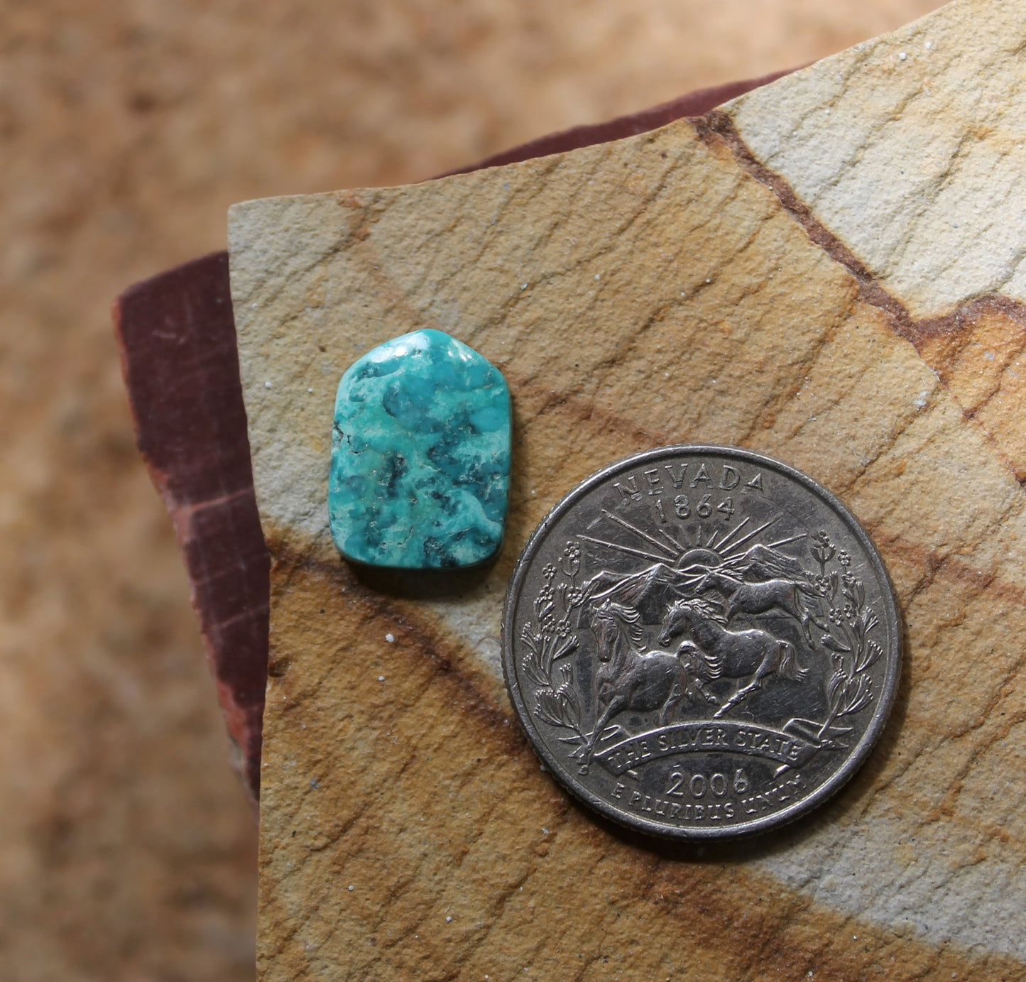 5.1 carat blue-teal natural Blue June turquoise cabochon